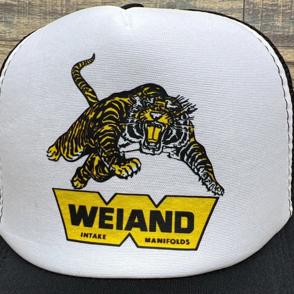 Weiand Mens Trucker Hat Black Snapback Retro Jaguar Baseball Cap - Picture 3 of 8